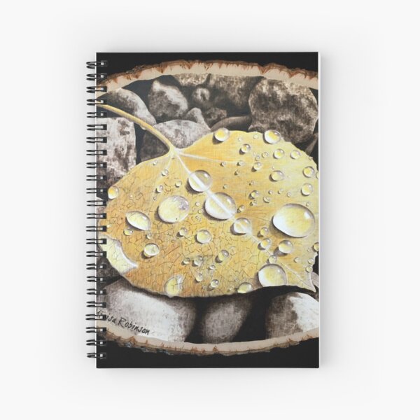 Woodburning of an Aspen Leaf by Minisa Robinson Spiral Notebook