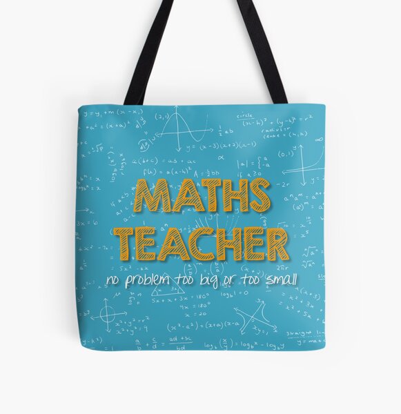 Maths Teacher (no problem too big or too small) - blue All Over Print Tote Bag