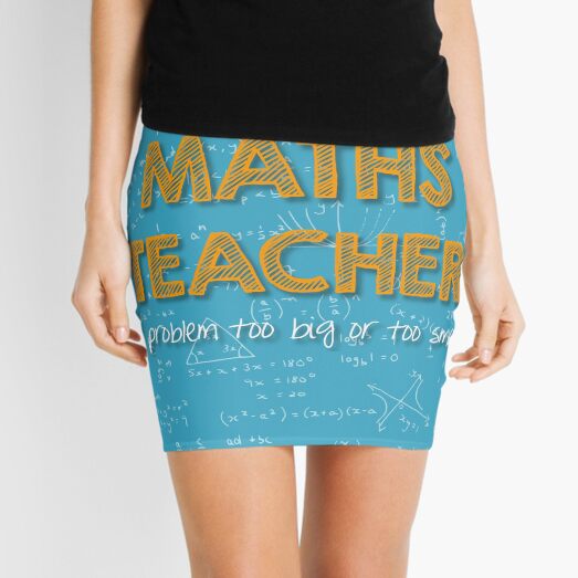 Maths Teacher (no problem too big or too small) - blue Mini Skirt