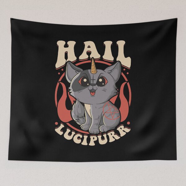 Item preview, Cute & Funny Satanic Hail Lucipurr Rainbow Kitty designed and sold by perfectpresents.