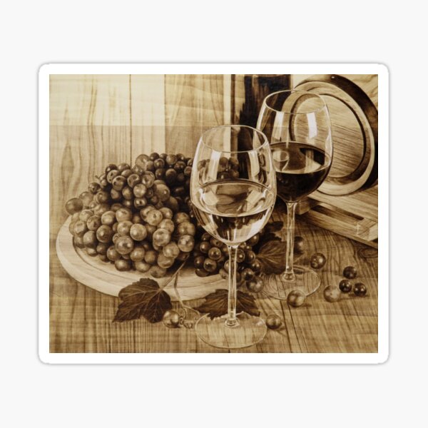 Wine and Grapes by Minisa Robinson Sticker