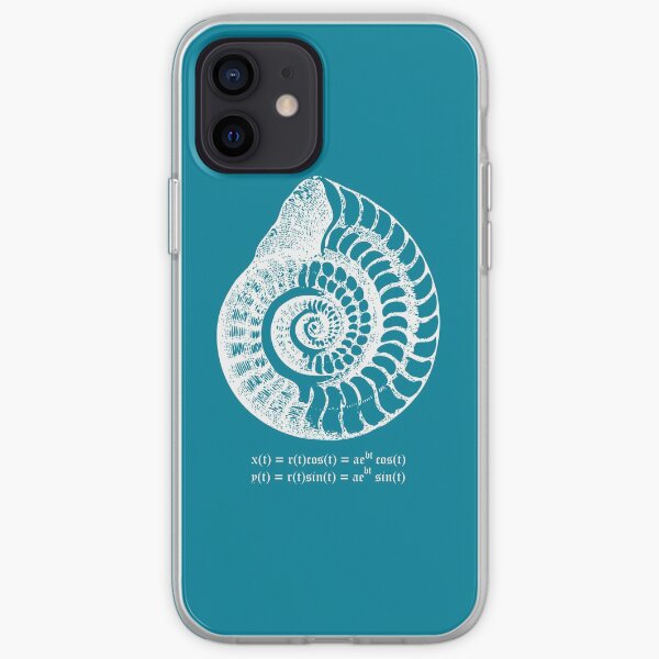 Spiral Shell with Math (blue) iPhone Soft Case