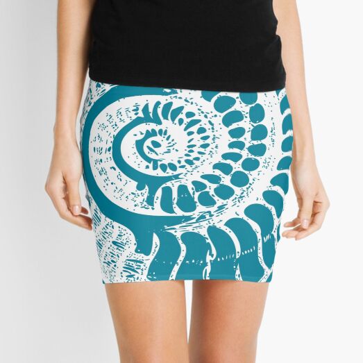 Spiral Shell with Math (blue) Mini Skirt