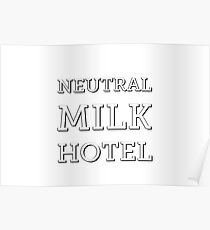 Neutral Milk Hotel - White with Black Outline Poster
