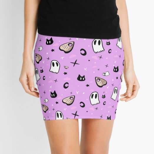 Spooky Pastel Goth Mini Skirt