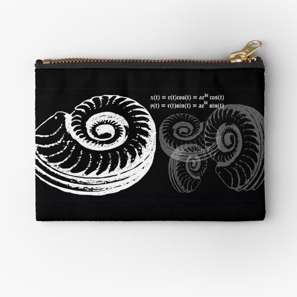 Spiral Shell with Math (white) Zipper Pouch
