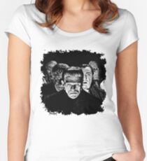 Classic Monsters Black & White POP! Women's Fitted Scoop T-Shirt