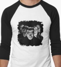 Classic Monsters Black & White POP! Men's Baseball ¾ T-Shirt