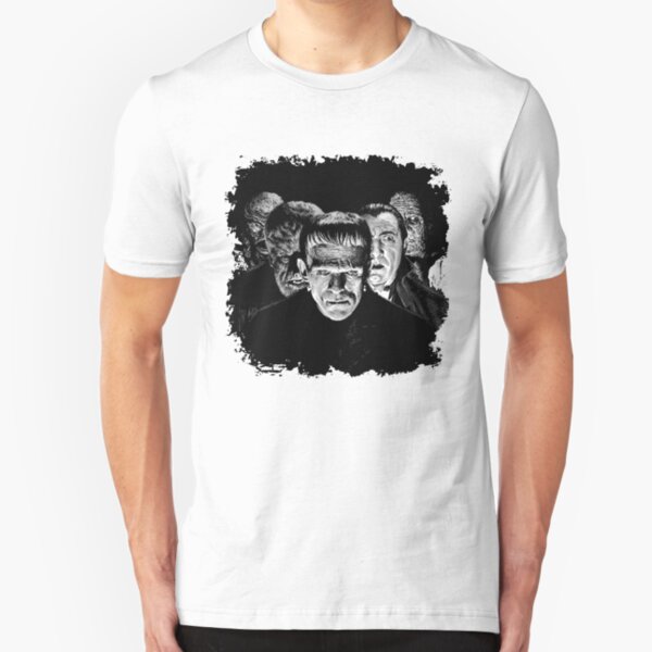 Classic Monsters Black & White POP! Slim Fit T-Shirt