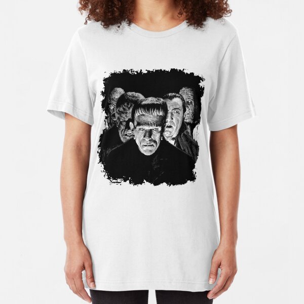Classic Monsters Black & White POP! Slim Fit T-Shirt
