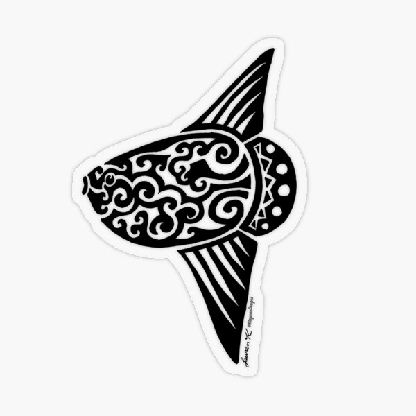 Vista previa del artículo con la obra «Diseño tribal mola mola», diseñado y vendido por KitayamaDesigns.