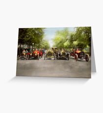 Car - Race - Hold on to your hats 1915 Greeting Card