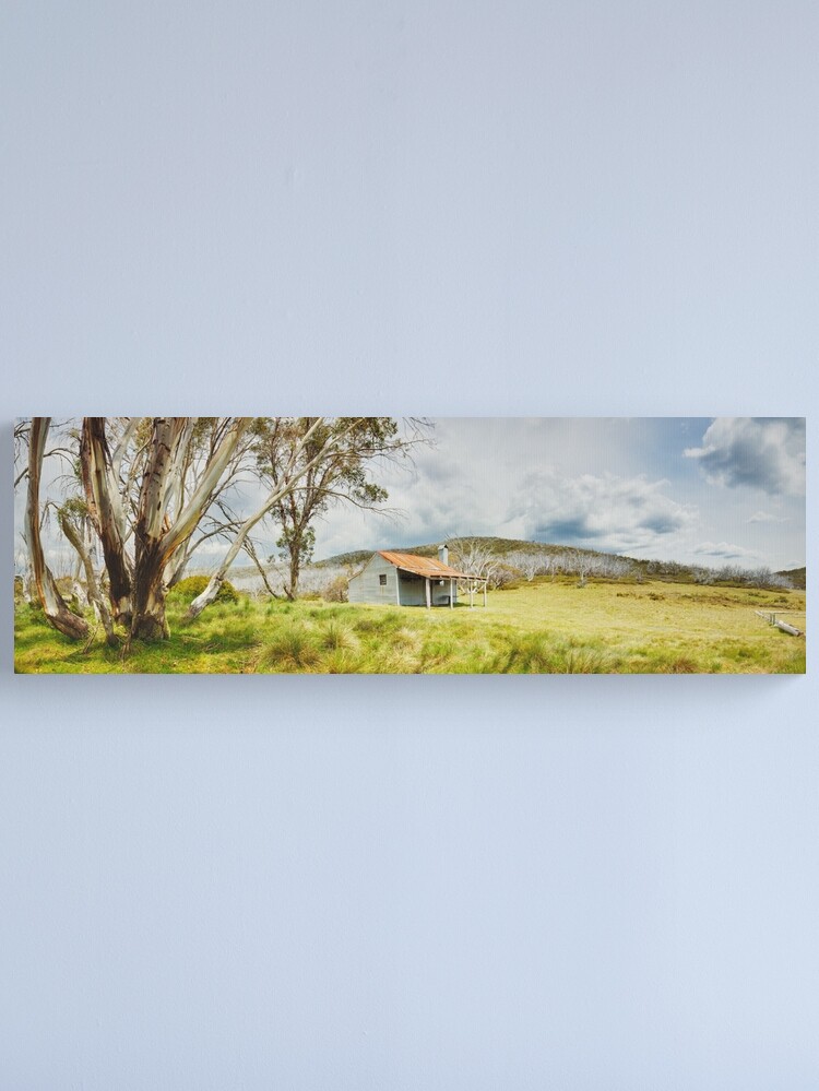 Thumbnail 2 of 3, Canvas Print, Bradleys & O'Briens Hut, Kosciuszko, New South Wales, Australia designed and sold by Michael Boniwell.
