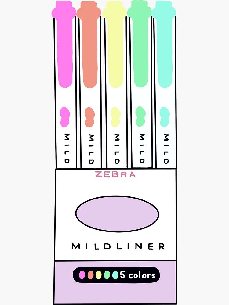 Pastelliners Pastel Mildliner Midliner Highlighter Marker Pen WATERPROOF  Vinyl Sticker Decal 