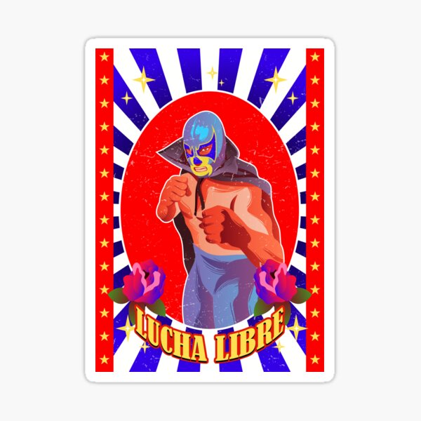 Vista previa del artículo con la obra «Camiseta de luchador de lucha libre», diseñado y vendido por Mexikawaii.