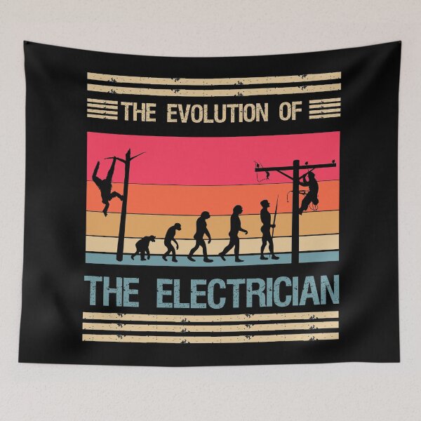 Item preview, the evolution of the electrician (distressed retro vintage style) designed and sold by acatalepsys.