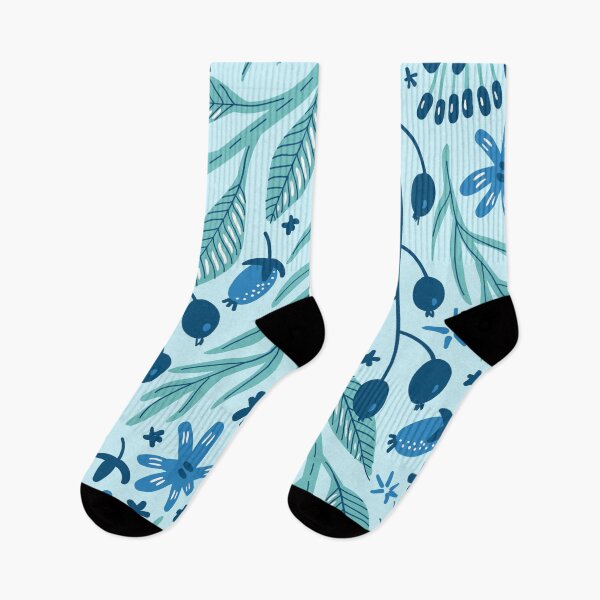 Item preview, Blue Flower & Leaves Pattern designed and sold by moxsto.