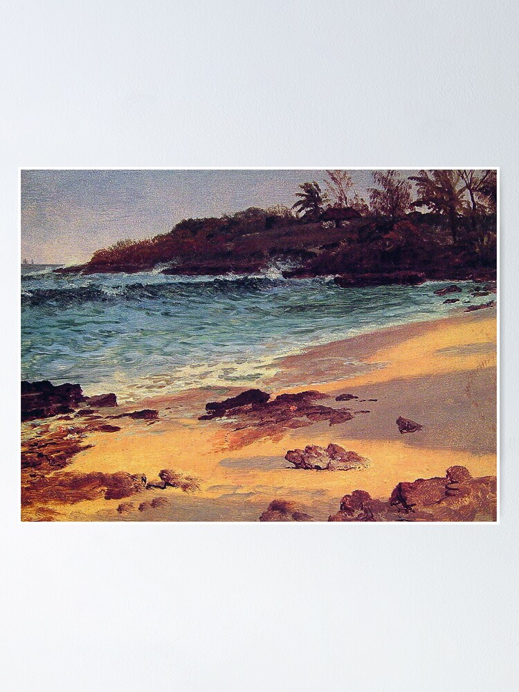 ALBERT BIERSTADT POSTER Tropical Sunset Fishing Boats
