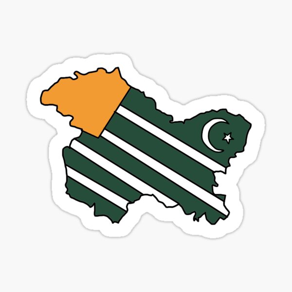 Kashmir Flag Map Sticker Sticker By Sereneg00 Redbubble   St,small,507x507 Pad,600x600,f8f8f8.u1 