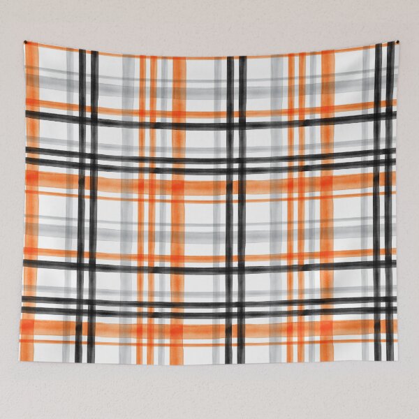Item preview, Black, Orange, and Grey Plaid - Halloween designed and sold by littlearrow.