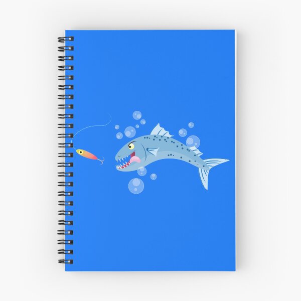 Item preview, Barracuda fish hungry fishing cartoon illustration designed and sold by FrogFactory.