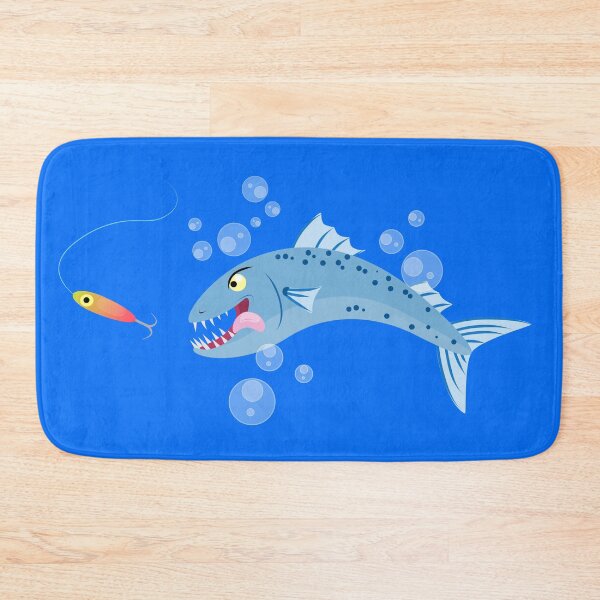 Item preview, Barracuda fish hungry fishing cartoon illustration designed and sold by FrogFactory.