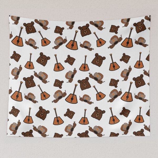 Item preview, Balalaika, Bear and Ushanka hat USSR patterns  designed and sold by StarlightTales.