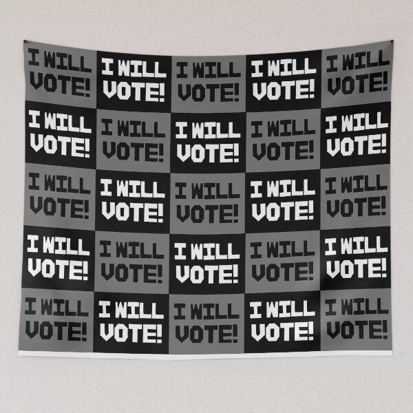 Item preview, I Will Vote! In Gray and Black designed and sold by Neil Feigeles.
