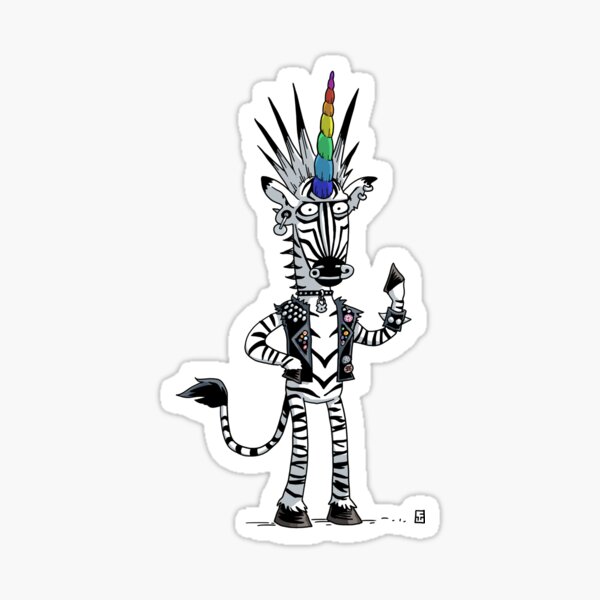 Punk Zebracorn Sticker