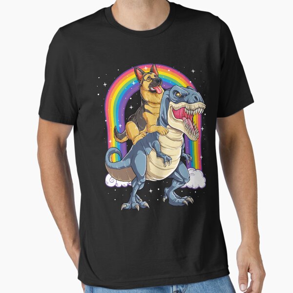 Item preview, German Shepherd Riding Dinosaur T rex Shirt for Men Women Boys Girls Kids Dog Lover Gifts designed and sold by LiqueGifts.