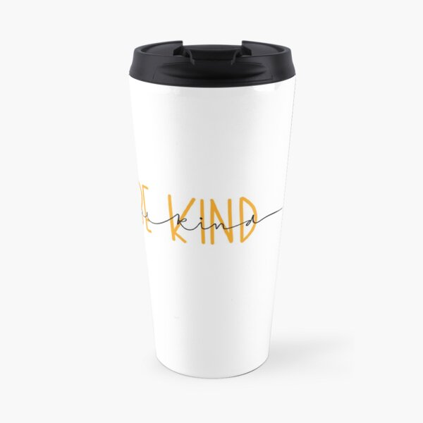 Yellow “be kind” quote Travel Mug