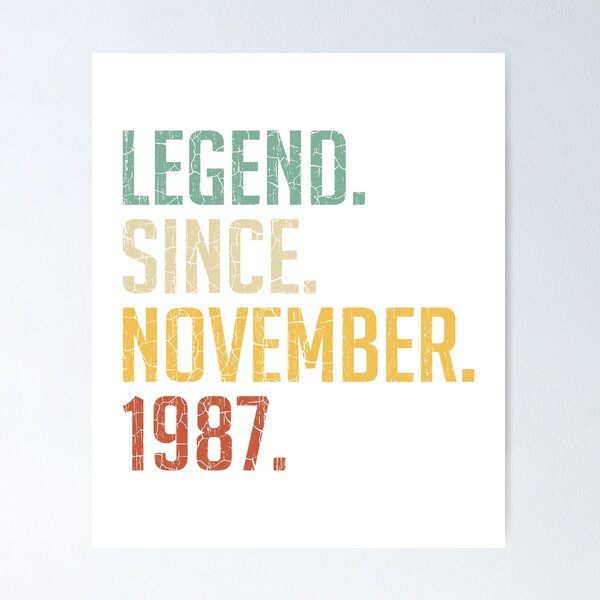 Item preview, Legend Since November 1987 33rd Birthday Gift 33 Years Old Vintage November 1987 designed and sold by Takatv.