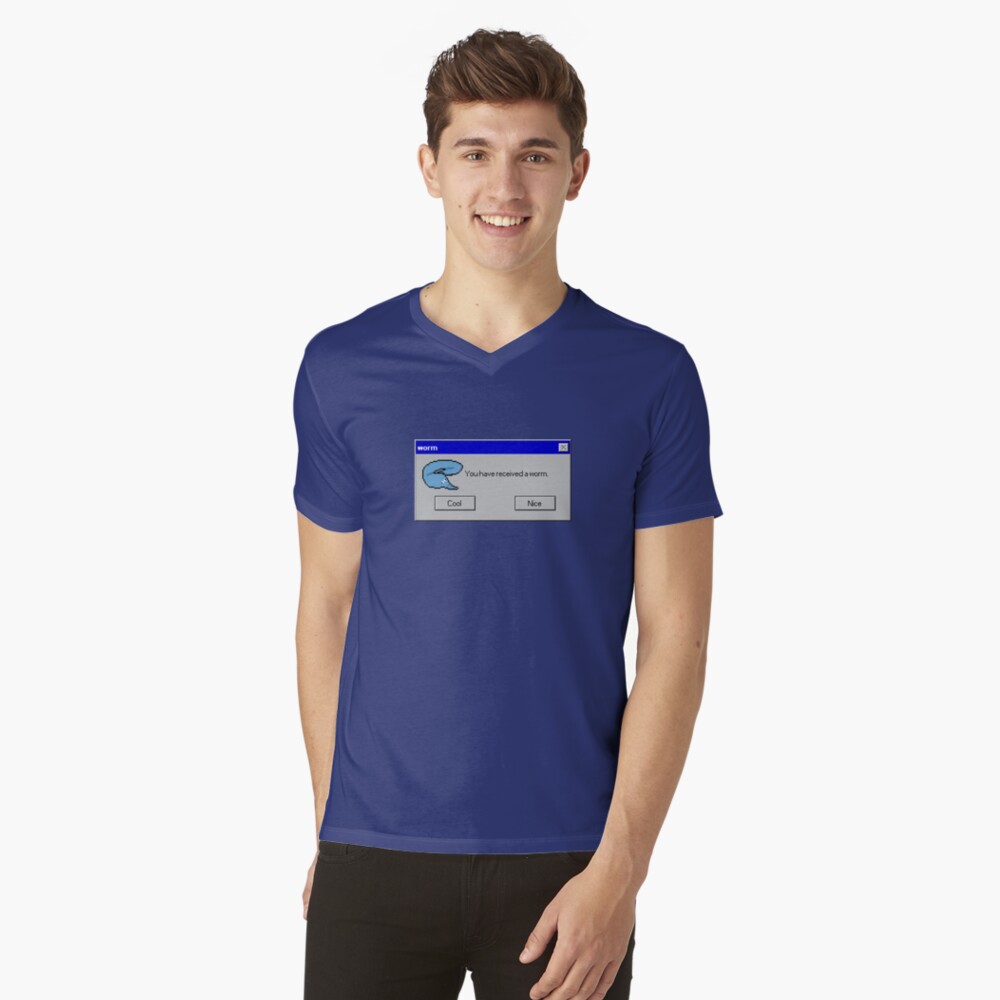 Vista previa del artículo con la obra «Camiseta de cuello en V», diseñado y vendido por frenchMuppett.