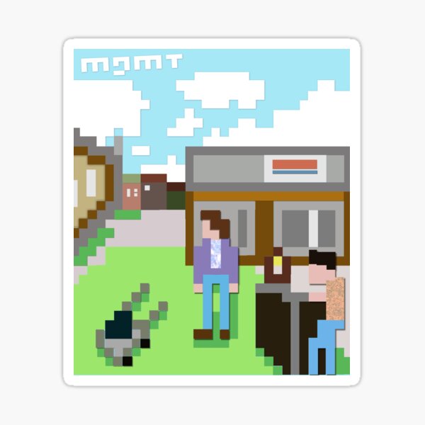 Mgmt 8bit Album Cover - Self Titled Psychedelic Retro artwork Sticker