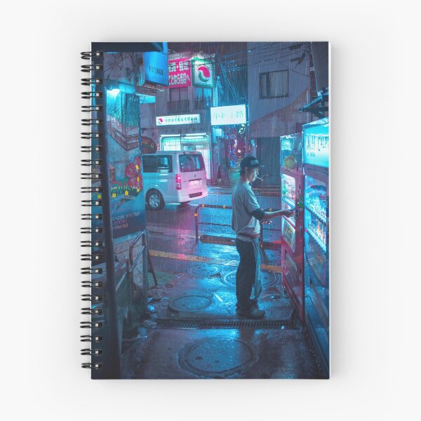 Aperçu de l'œuvre Café et cigarettes Un mec japonais fait une pause à minuit sous la pluie. créée et vendue par TokyoLuv.