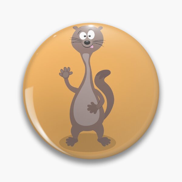 Item preview, Funny weasel waving cartoon illustration designed and sold by FrogFactory.