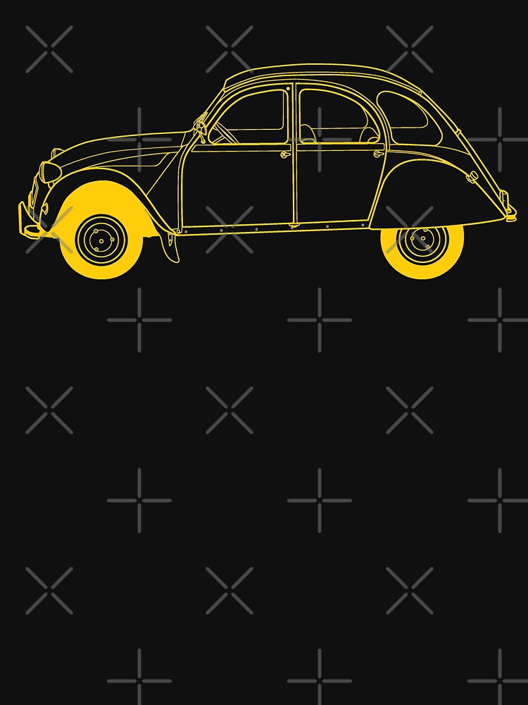 Thumbnail 7 of 7, Classic T-Shirt, Yellow Citroën 2CV designed and sold by thedrumstick.