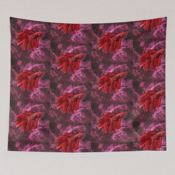 Item preview, Cute Red Betta Fish Swimming Through Galaxy designed and sold by dacegod17.