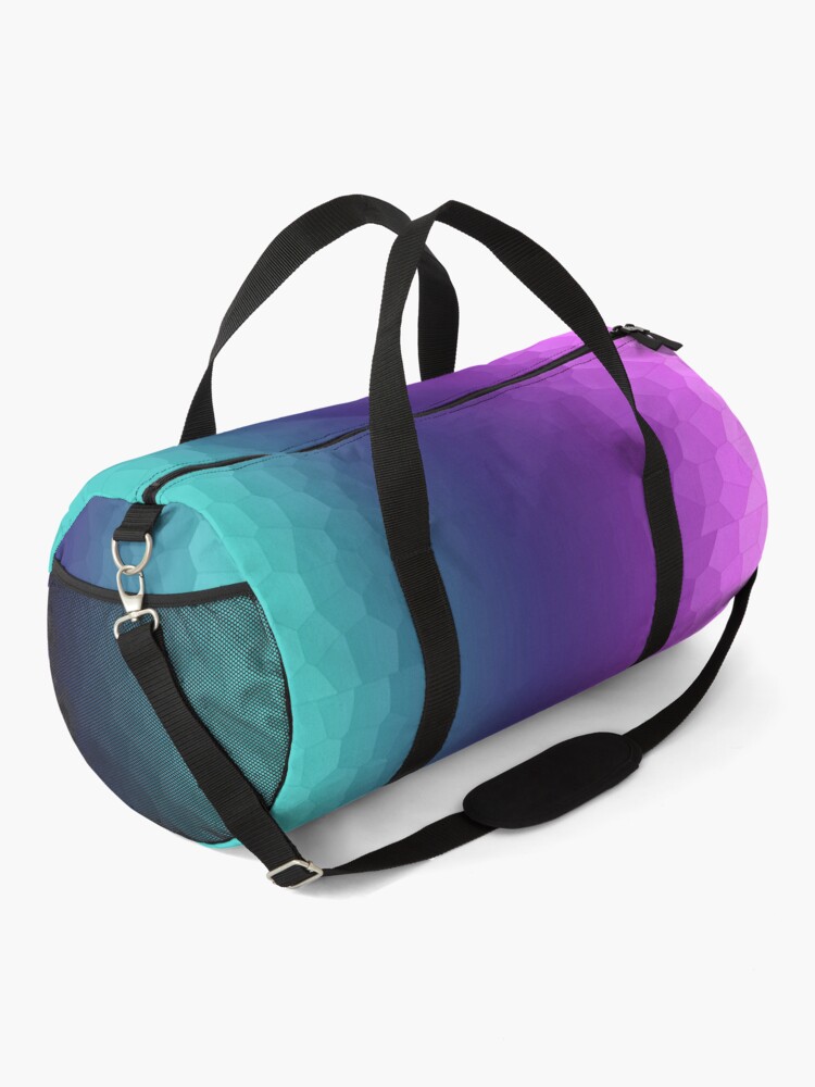 Alternate view of Fractal Vaporwave Blue & Violet Duffle Bag