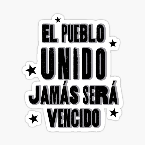 Vista previa del artículo con la obra «El Pueblo Unido Jamás Será Vencido», diseñado y vendido por LottieandLiv.
