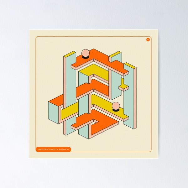 Vista previa del artículo con la obra «GEOMETRÍA IMPOSIBLE 37», diseñado y vendido por JazzberryBlue.