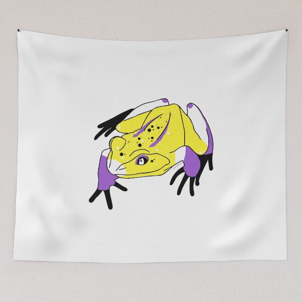 Aperçu de l'œuvre Grenouille / crapaud drapeau de fierté non binaire créée et vendue par only-two.