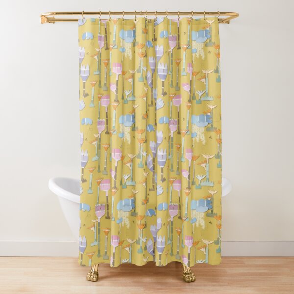paint chip flowers Shower Curtain