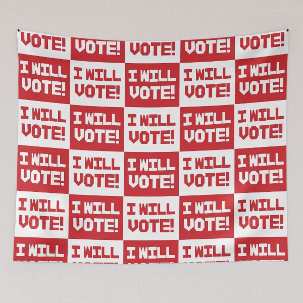 Item preview, I Will Vote! In Red and White designed and sold by Neil Feigeles.