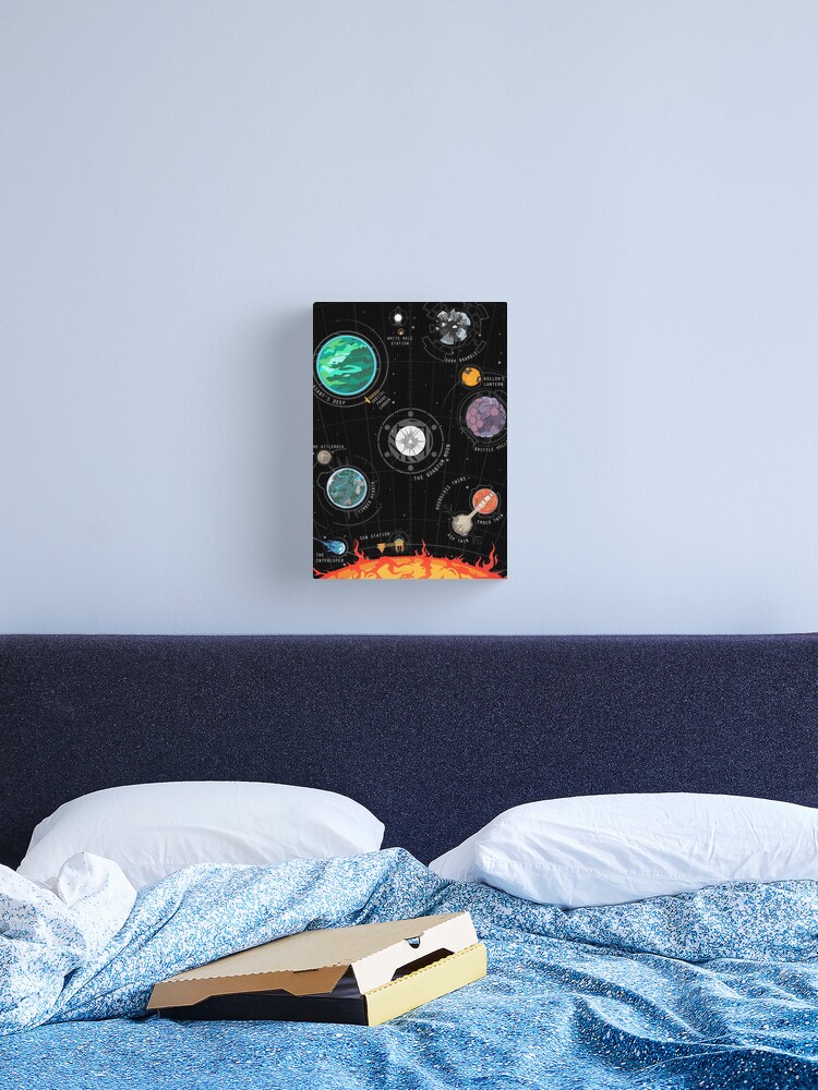Thumbnail 2 of 3, Canvas Print, Outer Wilds System designed and sold by BitRadical.