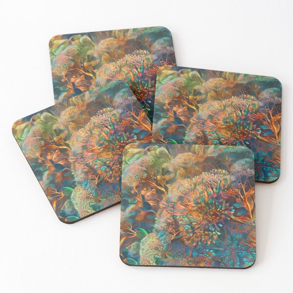 Item preview, Abstraction of colorful underwater tropical coral reef designed and sold by blackhalt.