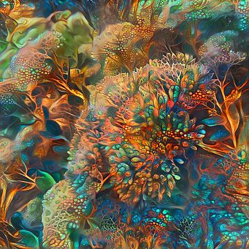 Artwork thumbnail, Abstraction of colorful underwater tropical coral reef by blackhalt