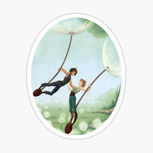 Couple Flying on Dandelion Sticker