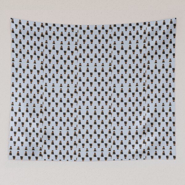 Item preview, Pastel blue cat orange tie pattern gift design designed and sold by Michael Schmidt.