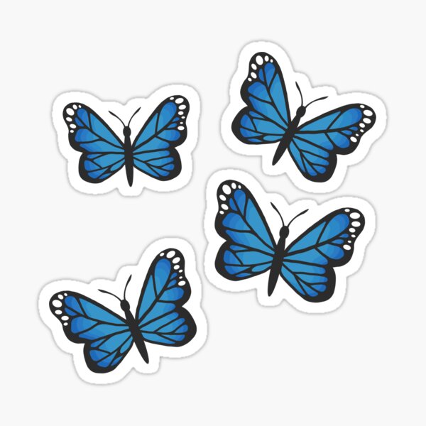 Blue Butterfly by littlemandyart  Blue butterfly, Butterfly printable,  Aesthetic stickers